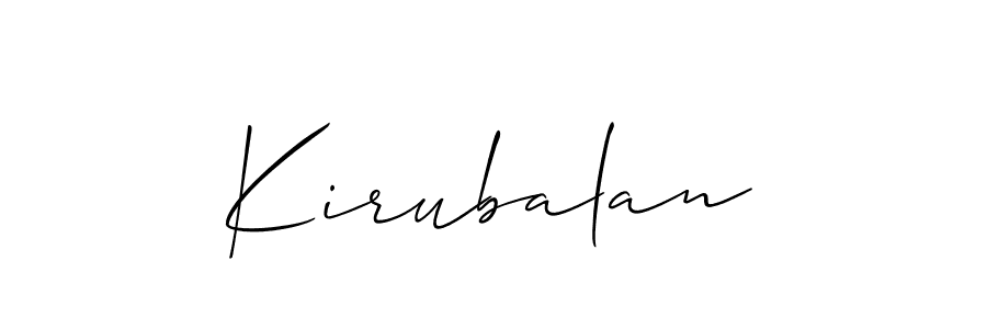 Create a beautiful signature design for name Kirubalan. With this signature (Allison_Script) fonts, you can make a handwritten signature for free. Kirubalan signature style 2 images and pictures png