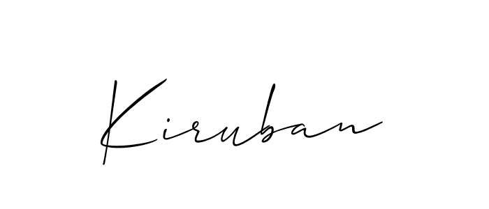 Make a beautiful signature design for name Kiruban. With this signature (Allison_Script) style, you can create a handwritten signature for free. Kiruban signature style 2 images and pictures png