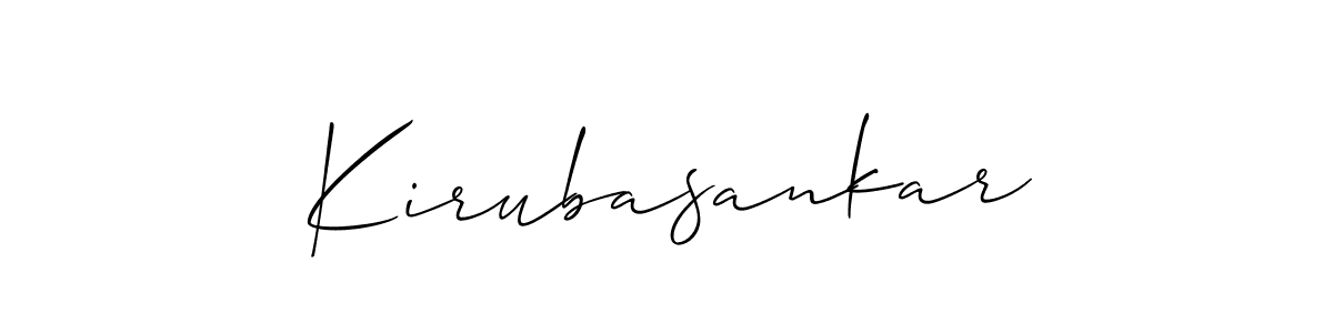 You should practise on your own different ways (Allison_Script) to write your name (Kirubasankar) in signature. don't let someone else do it for you. Kirubasankar signature style 2 images and pictures png