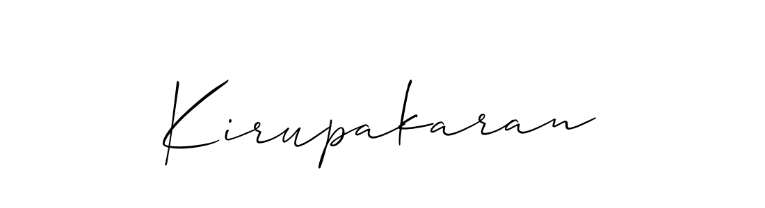 Make a short Kirupakaran signature style. Manage your documents anywhere anytime using Allison_Script. Create and add eSignatures, submit forms, share and send files easily. Kirupakaran signature style 2 images and pictures png