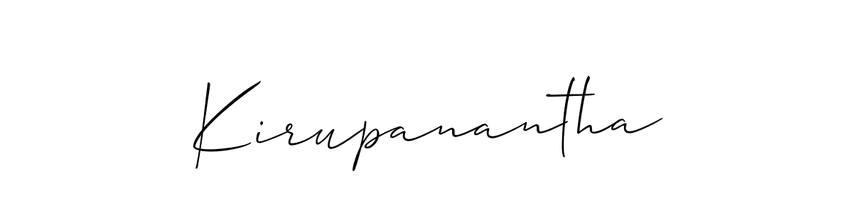 Use a signature maker to create a handwritten signature online. With this signature software, you can design (Allison_Script) your own signature for name Kirupanantha. Kirupanantha signature style 2 images and pictures png