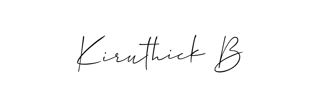 Best and Professional Signature Style for Kiruthick B. Allison_Script Best Signature Style Collection. Kiruthick B signature style 2 images and pictures png