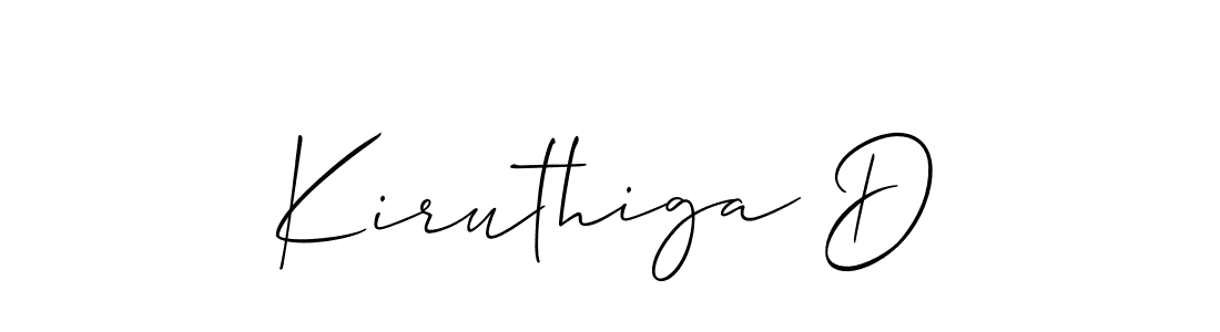 Allison_Script is a professional signature style that is perfect for those who want to add a touch of class to their signature. It is also a great choice for those who want to make their signature more unique. Get Kiruthiga D name to fancy signature for free. Kiruthiga D signature style 2 images and pictures png