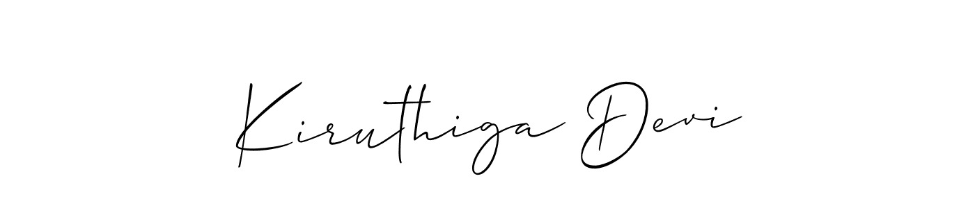 Use a signature maker to create a handwritten signature online. With this signature software, you can design (Allison_Script) your own signature for name Kiruthiga Devi. Kiruthiga Devi signature style 2 images and pictures png