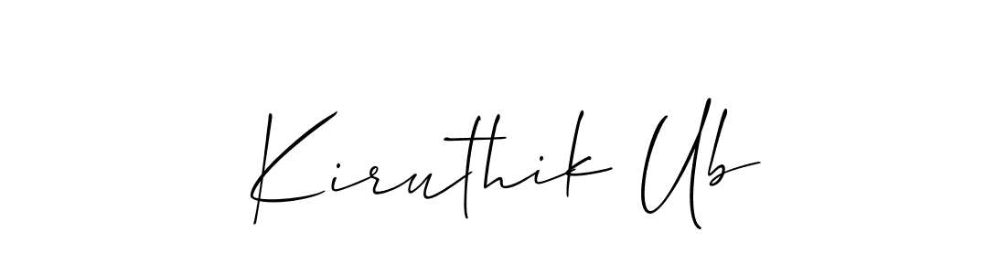 Best and Professional Signature Style for Kiruthik Ub. Allison_Script Best Signature Style Collection. Kiruthik Ub signature style 2 images and pictures png