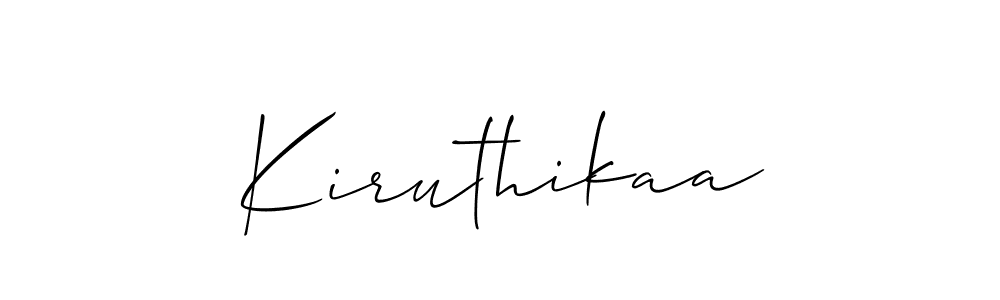 Make a short Kiruthikaa signature style. Manage your documents anywhere anytime using Allison_Script. Create and add eSignatures, submit forms, share and send files easily. Kiruthikaa signature style 2 images and pictures png