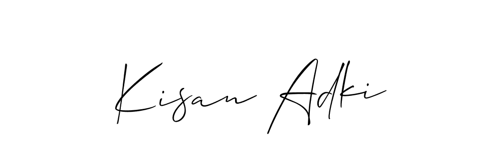 How to Draw Kisan Adki signature style? Allison_Script is a latest design signature styles for name Kisan Adki. Kisan Adki signature style 2 images and pictures png