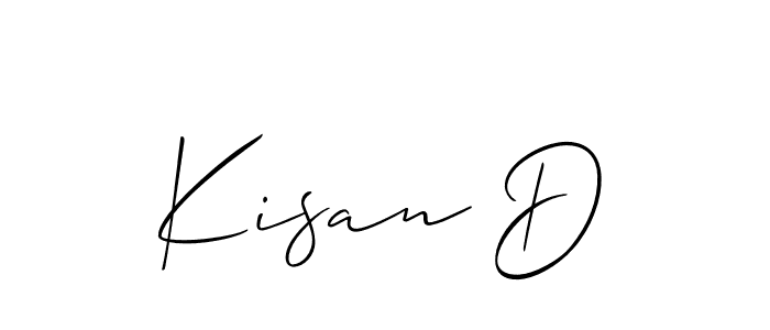 Make a beautiful signature design for name Kisan D. With this signature (Allison_Script) style, you can create a handwritten signature for free. Kisan D signature style 2 images and pictures png