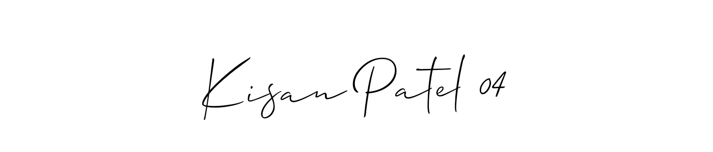 Make a beautiful signature design for name Kisan Patel 04. With this signature (Allison_Script) style, you can create a handwritten signature for free. Kisan Patel 04 signature style 2 images and pictures png