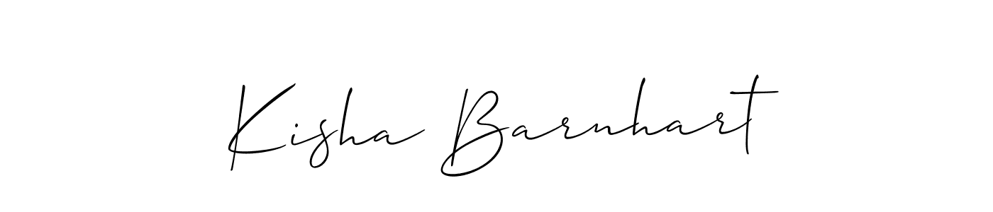 Design your own signature with our free online signature maker. With this signature software, you can create a handwritten (Allison_Script) signature for name Kisha Barnhart. Kisha Barnhart signature style 2 images and pictures png