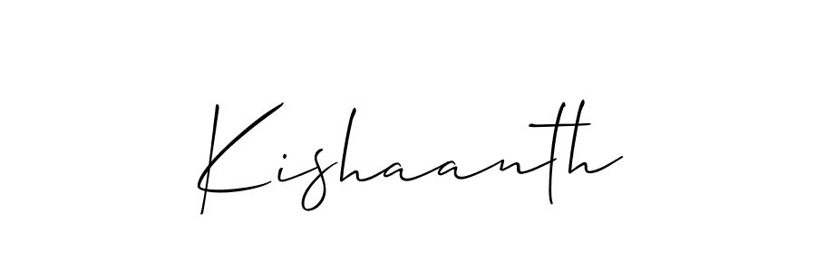 Use a signature maker to create a handwritten signature online. With this signature software, you can design (Allison_Script) your own signature for name Kishaanth. Kishaanth signature style 2 images and pictures png