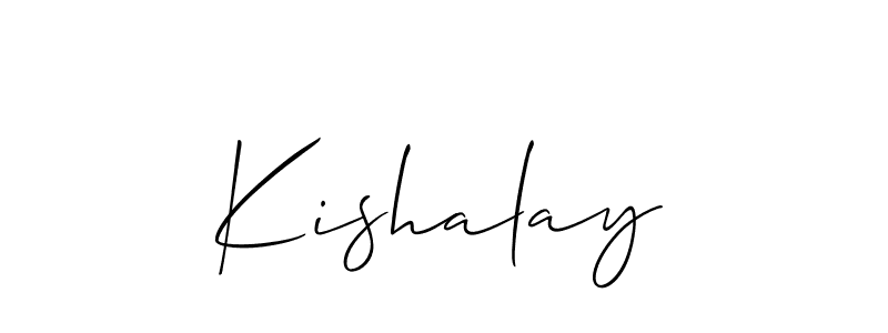 Design your own signature with our free online signature maker. With this signature software, you can create a handwritten (Allison_Script) signature for name Kishalay. Kishalay signature style 2 images and pictures png