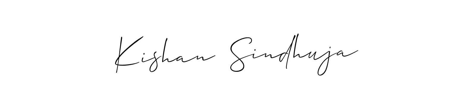 Similarly Allison_Script is the best handwritten signature design. Signature creator online .You can use it as an online autograph creator for name Kishan  Sindhuja. Kishan  Sindhuja signature style 2 images and pictures png