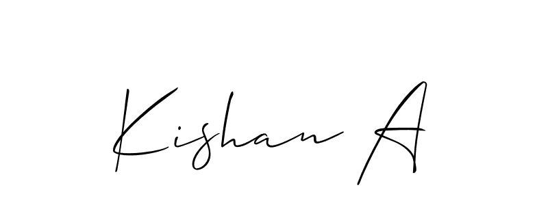 You should practise on your own different ways (Allison_Script) to write your name (Kishan A) in signature. don't let someone else do it for you. Kishan A signature style 2 images and pictures png