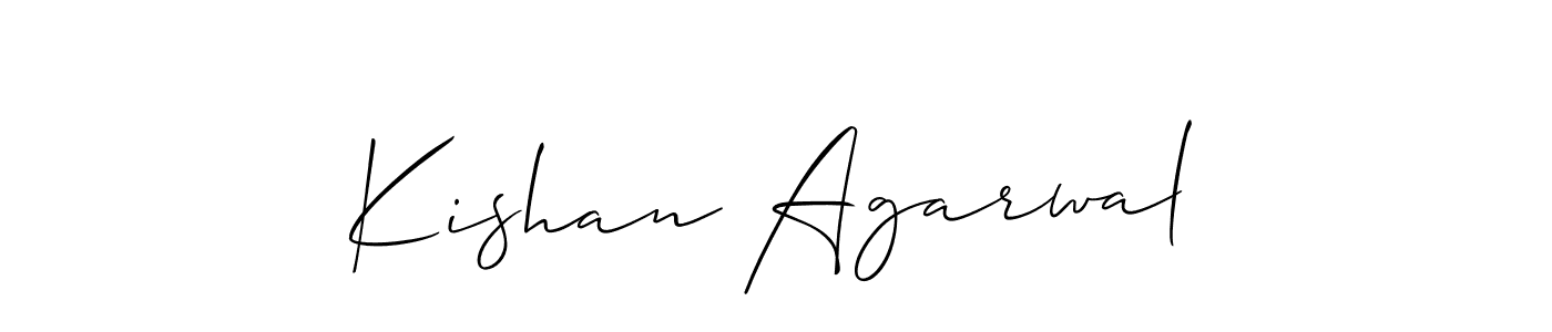 Allison_Script is a professional signature style that is perfect for those who want to add a touch of class to their signature. It is also a great choice for those who want to make their signature more unique. Get Kishan Agarwal name to fancy signature for free. Kishan Agarwal signature style 2 images and pictures png