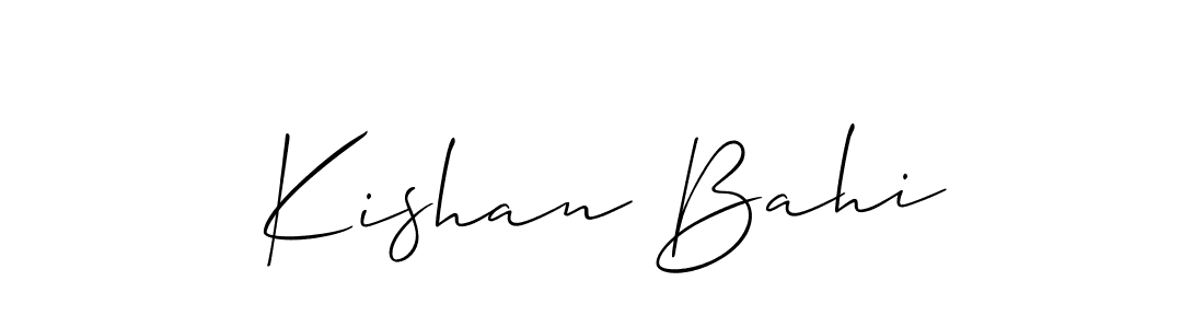 Make a beautiful signature design for name Kishan Bahi. With this signature (Allison_Script) style, you can create a handwritten signature for free. Kishan Bahi signature style 2 images and pictures png