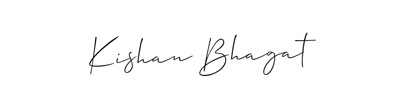 How to make Kishan Bhagat name signature. Use Allison_Script style for creating short signs online. This is the latest handwritten sign. Kishan Bhagat signature style 2 images and pictures png