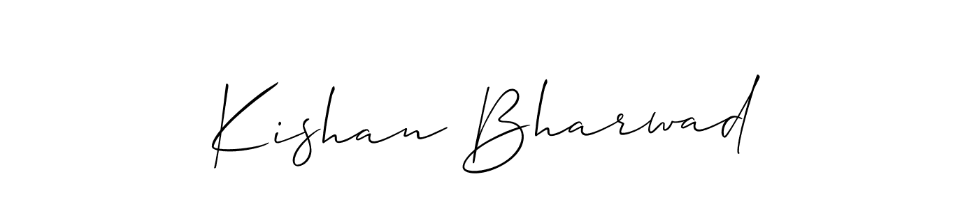 It looks lik you need a new signature style for name Kishan Bharwad. Design unique handwritten (Allison_Script) signature with our free signature maker in just a few clicks. Kishan Bharwad signature style 2 images and pictures png