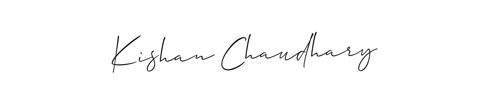 It looks lik you need a new signature style for name Kishan Chaudhary. Design unique handwritten (Allison_Script) signature with our free signature maker in just a few clicks. Kishan Chaudhary signature style 2 images and pictures png