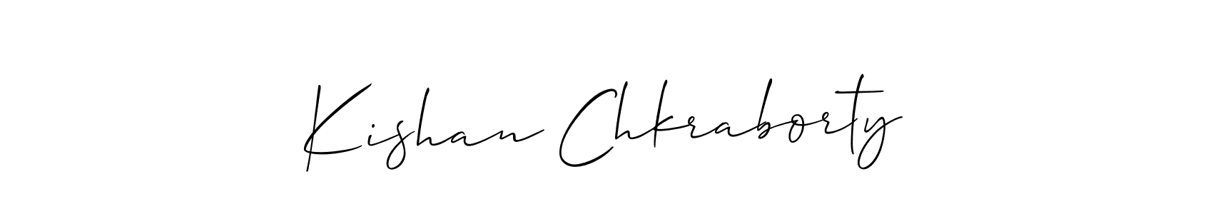 Create a beautiful signature design for name Kishan Chkraborty. With this signature (Allison_Script) fonts, you can make a handwritten signature for free. Kishan Chkraborty signature style 2 images and pictures png
