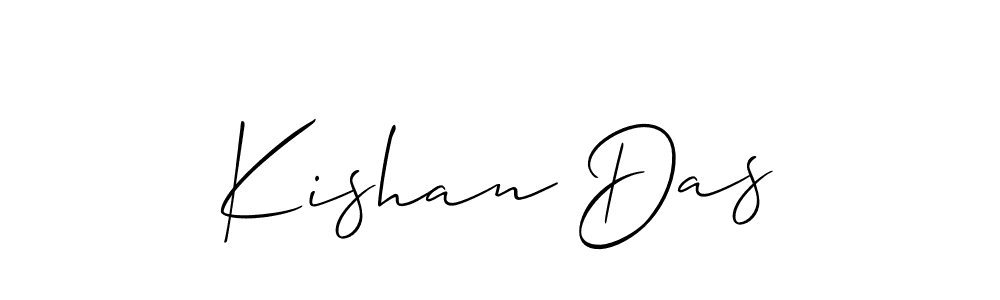 How to make Kishan Das name signature. Use Allison_Script style for creating short signs online. This is the latest handwritten sign. Kishan Das signature style 2 images and pictures png