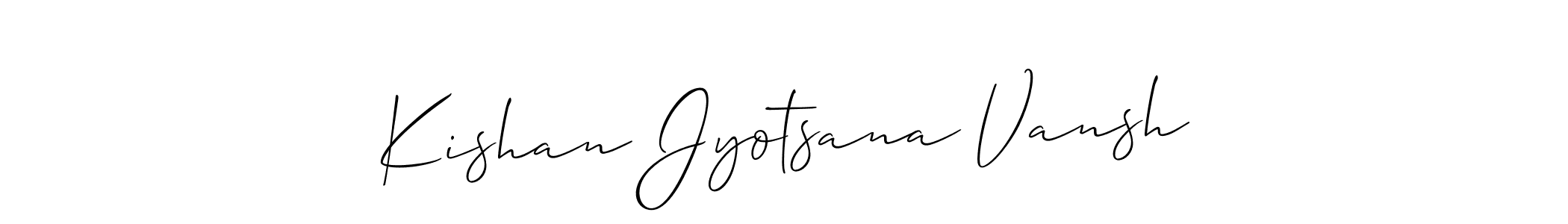 Use a signature maker to create a handwritten signature online. With this signature software, you can design (Allison_Script) your own signature for name Kishan Jyotsana Vansh. Kishan Jyotsana Vansh signature style 2 images and pictures png