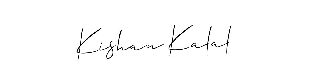 Make a beautiful signature design for name Kishan Kalal. With this signature (Allison_Script) style, you can create a handwritten signature for free. Kishan Kalal signature style 2 images and pictures png
