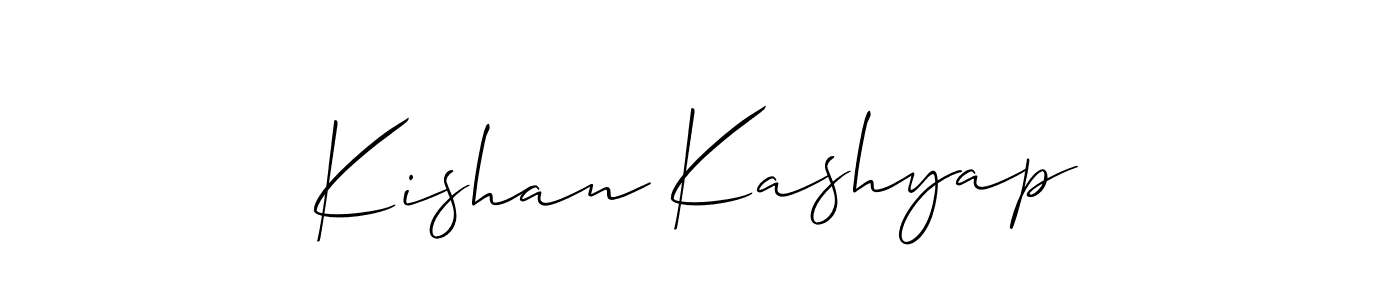 Make a short Kishan Kashyap signature style. Manage your documents anywhere anytime using Allison_Script. Create and add eSignatures, submit forms, share and send files easily. Kishan Kashyap signature style 2 images and pictures png