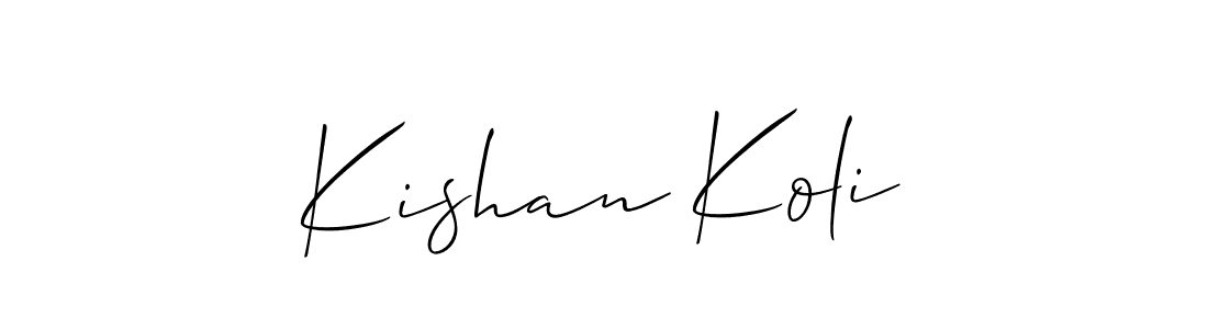 How to Draw Kishan Koli signature style? Allison_Script is a latest design signature styles for name Kishan Koli. Kishan Koli signature style 2 images and pictures png