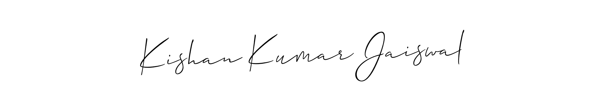 Use a signature maker to create a handwritten signature online. With this signature software, you can design (Allison_Script) your own signature for name Kishan Kumar Jaiswal. Kishan Kumar Jaiswal signature style 2 images and pictures png