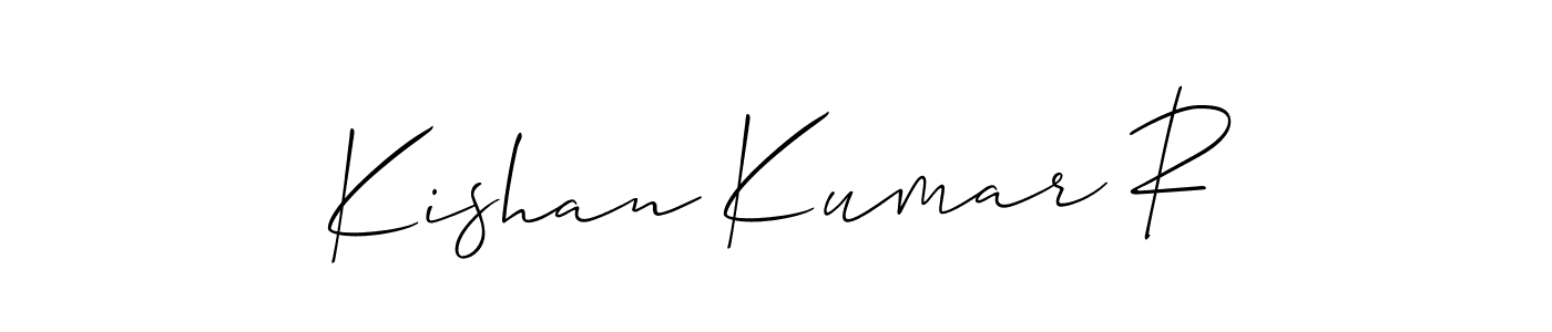 See photos of Kishan Kumar R official signature by Spectra . Check more albums & portfolios. Read reviews & check more about Allison_Script font. Kishan Kumar R signature style 2 images and pictures png