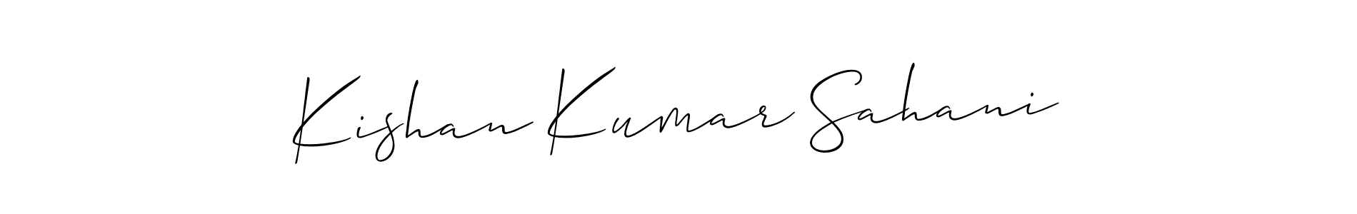 Design your own signature with our free online signature maker. With this signature software, you can create a handwritten (Allison_Script) signature for name Kishan Kumar Sahani. Kishan Kumar Sahani signature style 2 images and pictures png