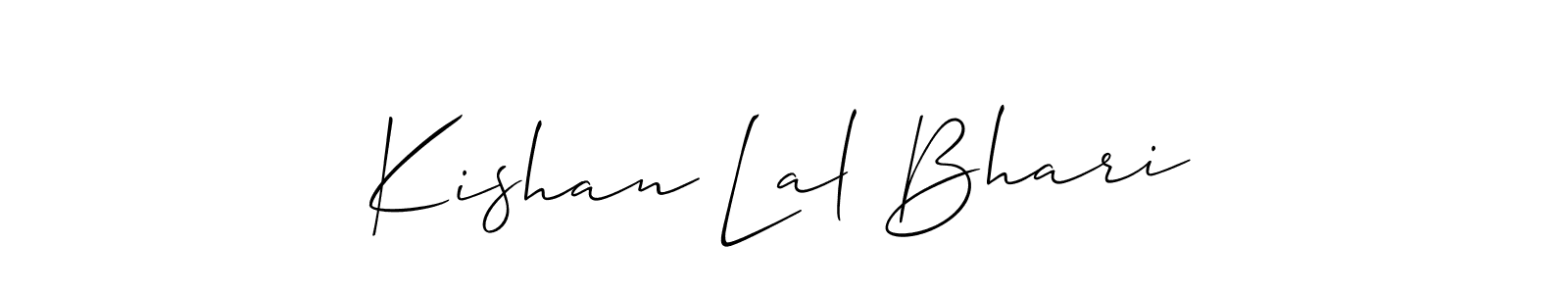 Make a beautiful signature design for name Kishan Lal Bhari. With this signature (Allison_Script) style, you can create a handwritten signature for free. Kishan Lal Bhari signature style 2 images and pictures png