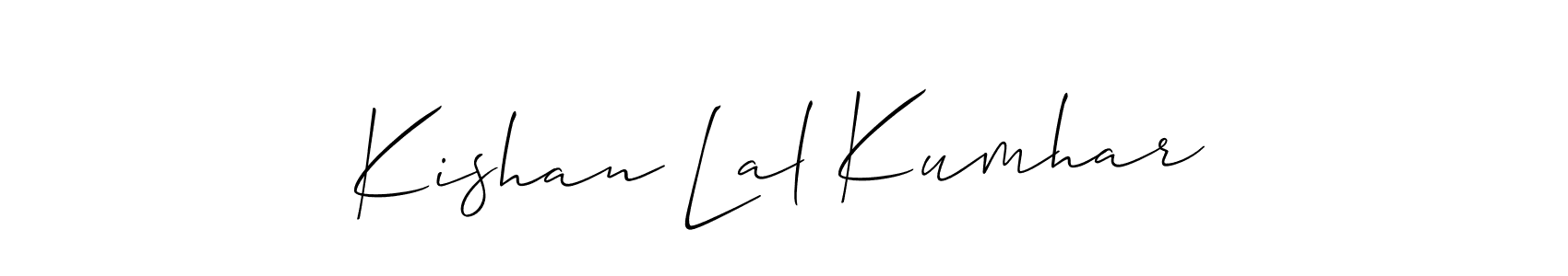 Kishan Lal Kumhar stylish signature style. Best Handwritten Sign (Allison_Script) for my name. Handwritten Signature Collection Ideas for my name Kishan Lal Kumhar. Kishan Lal Kumhar signature style 2 images and pictures png