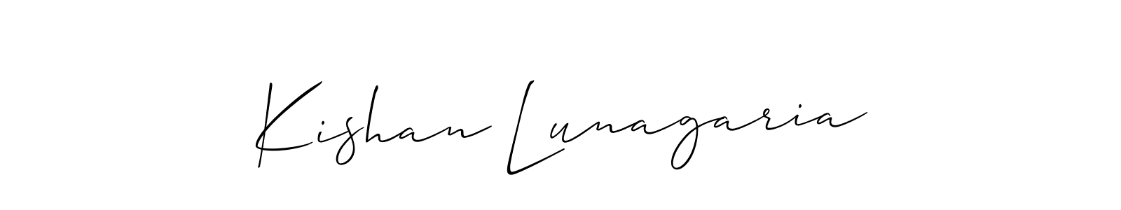 You can use this online signature creator to create a handwritten signature for the name Kishan Lunagaria. This is the best online autograph maker. Kishan Lunagaria signature style 2 images and pictures png