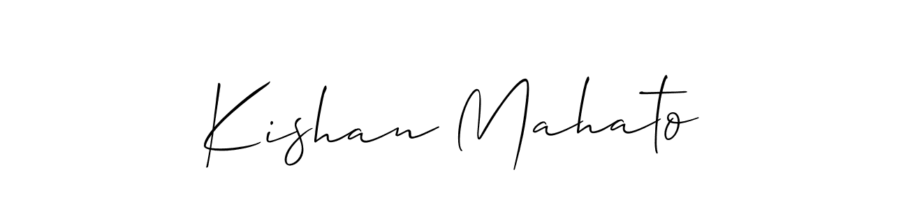 How to make Kishan Mahato name signature. Use Allison_Script style for creating short signs online. This is the latest handwritten sign. Kishan Mahato signature style 2 images and pictures png