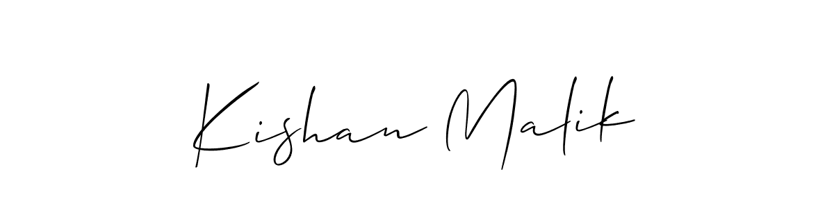 Allison_Script is a professional signature style that is perfect for those who want to add a touch of class to their signature. It is also a great choice for those who want to make their signature more unique. Get Kishan Malik name to fancy signature for free. Kishan Malik signature style 2 images and pictures png