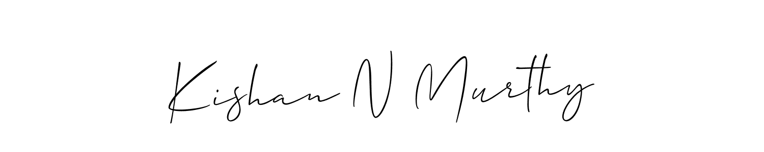 How to make Kishan N Murthy name signature. Use Allison_Script style for creating short signs online. This is the latest handwritten sign. Kishan N Murthy signature style 2 images and pictures png