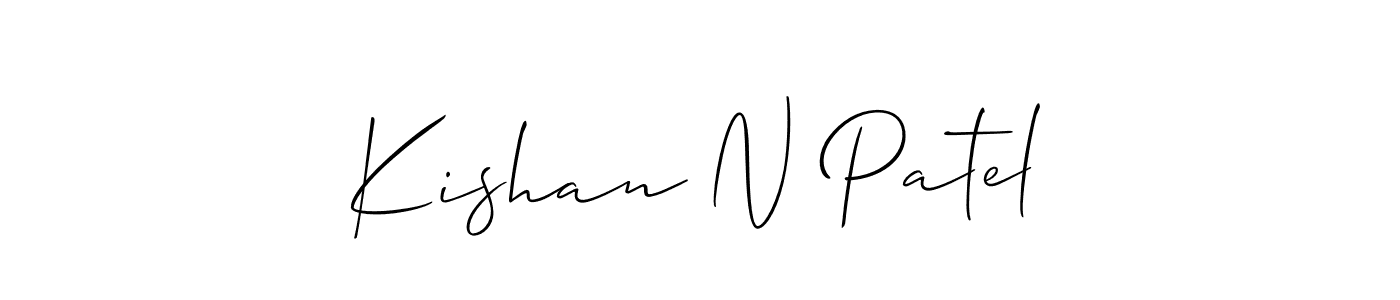 How to make Kishan N Patel name signature. Use Allison_Script style for creating short signs online. This is the latest handwritten sign. Kishan N Patel signature style 2 images and pictures png