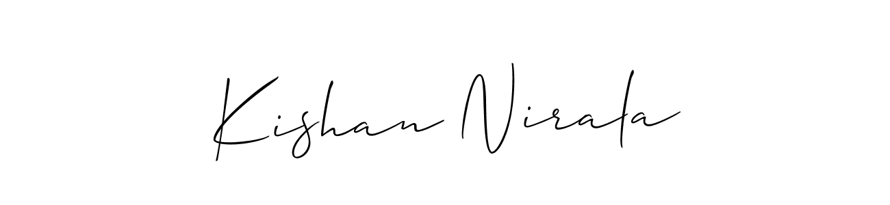 Create a beautiful signature design for name Kishan Nirala. With this signature (Allison_Script) fonts, you can make a handwritten signature for free. Kishan Nirala signature style 2 images and pictures png