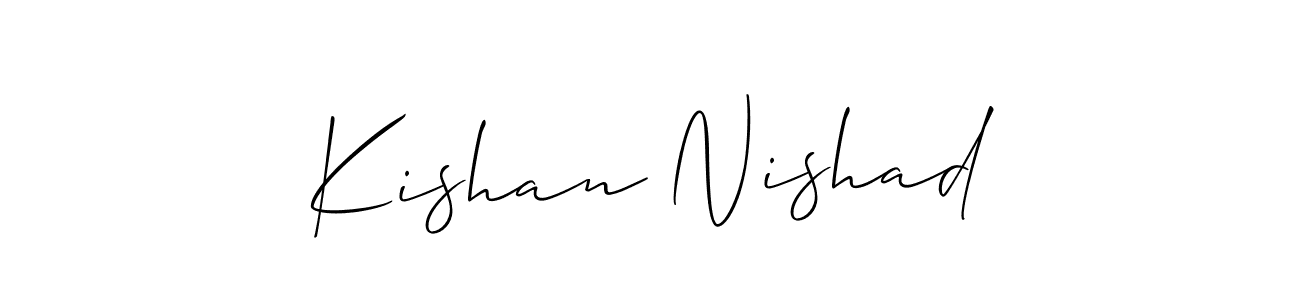 How to make Kishan Nishad signature? Allison_Script is a professional autograph style. Create handwritten signature for Kishan Nishad name. Kishan Nishad signature style 2 images and pictures png