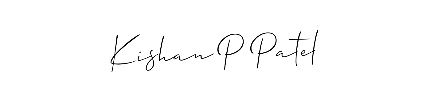 Best and Professional Signature Style for Kishan P Patel. Allison_Script Best Signature Style Collection. Kishan P Patel signature style 2 images and pictures png