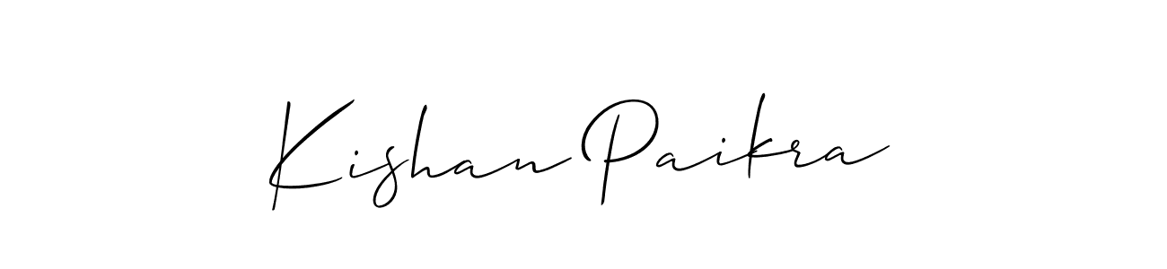 Use a signature maker to create a handwritten signature online. With this signature software, you can design (Allison_Script) your own signature for name Kishan Paikra. Kishan Paikra signature style 2 images and pictures png