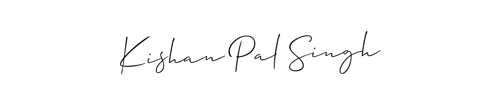 Allison_Script is a professional signature style that is perfect for those who want to add a touch of class to their signature. It is also a great choice for those who want to make their signature more unique. Get Kishan Pal Singh name to fancy signature for free. Kishan Pal Singh signature style 2 images and pictures png