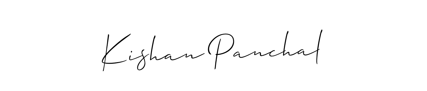 Also we have Kishan Panchal name is the best signature style. Create professional handwritten signature collection using Allison_Script autograph style. Kishan Panchal signature style 2 images and pictures png