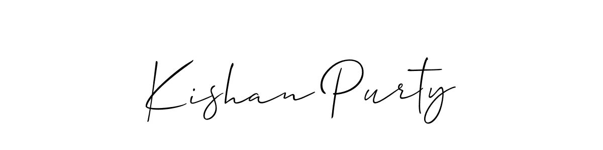 Similarly Allison_Script is the best handwritten signature design. Signature creator online .You can use it as an online autograph creator for name Kishan Purty. Kishan Purty signature style 2 images and pictures png