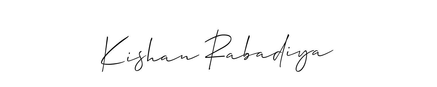 This is the best signature style for the Kishan Rabadiya name. Also you like these signature font (Allison_Script). Mix name signature. Kishan Rabadiya signature style 2 images and pictures png