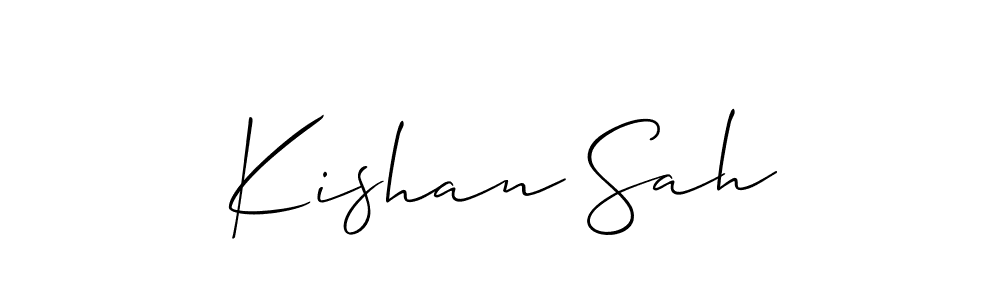 Create a beautiful signature design for name Kishan Sah. With this signature (Allison_Script) fonts, you can make a handwritten signature for free. Kishan Sah signature style 2 images and pictures png