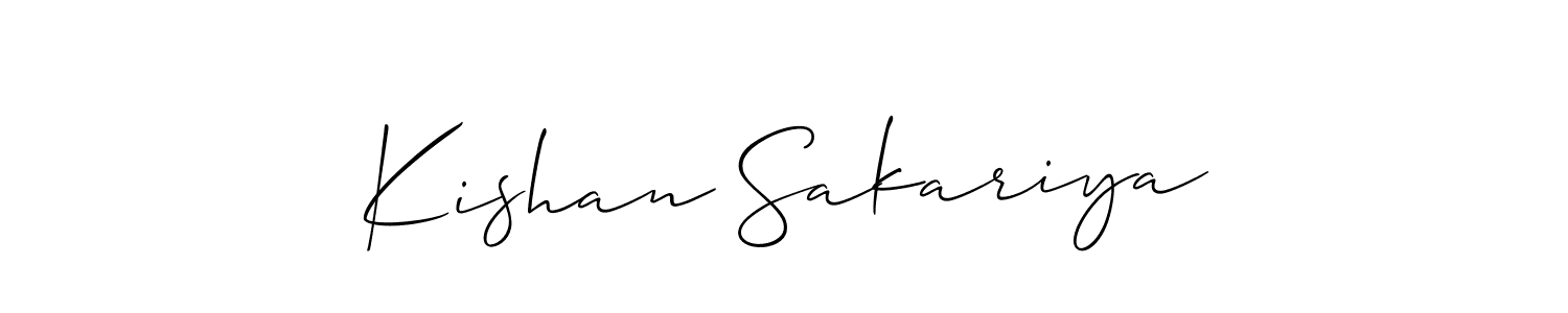 How to make Kishan Sakariya name signature. Use Allison_Script style for creating short signs online. This is the latest handwritten sign. Kishan Sakariya signature style 2 images and pictures png