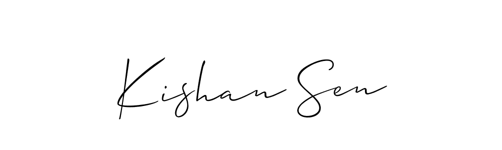Allison_Script is a professional signature style that is perfect for those who want to add a touch of class to their signature. It is also a great choice for those who want to make their signature more unique. Get Kishan Sen name to fancy signature for free. Kishan Sen signature style 2 images and pictures png
